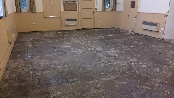 Vilige Hall. existing  floor was dismantled and removed from the building
